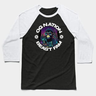 OG Nation Beast Fam Monkey | Urban Streetwear Animals Baseball T-Shirt